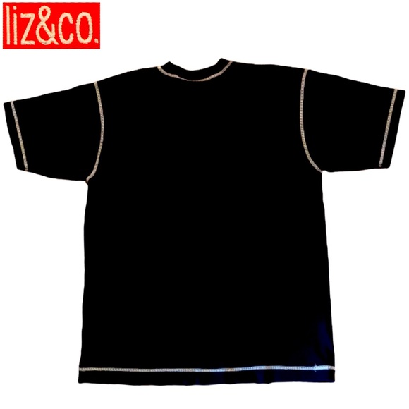 NEW LIZ & CO. Black & White Stitched Shirt - Size Small - Picture 2 of 6